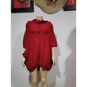 Moyuru Red wool Knit Ladies Size M Cardigan Sweater #R3